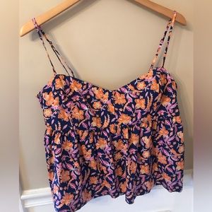 J Crew Camisole Floral Babydoll Top Large